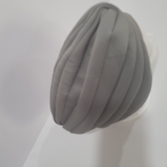 Handmade Pre-styled African Head Wrap, Grey - Picture 4 of 8